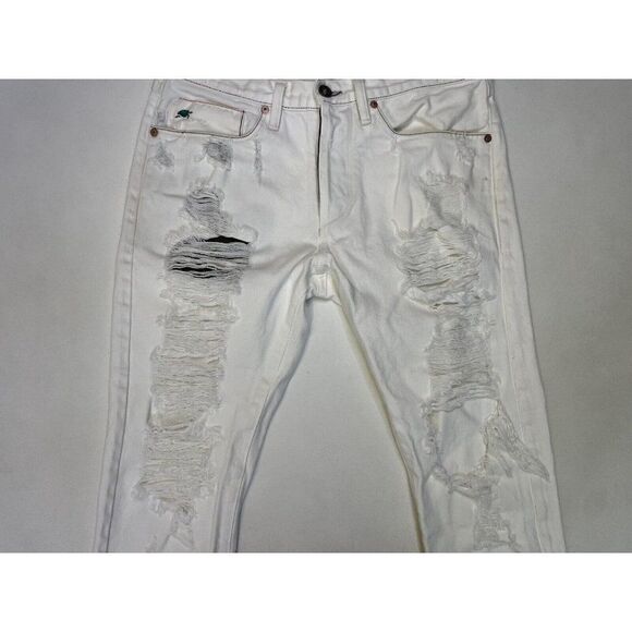 Tortoise Atrium Selvedge Denim Jeans Men Size 31 X 32 White Distressed - Picture 2 of 10